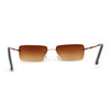 Rimless Rectangular 90s Elegant Metal Rim Sunglasses