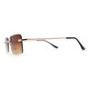Rimless Rectangular 90s Elegant Metal Rim Sunglasses