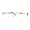 Rimless Rectangular 90s Elegant Metal Rim Sunglasses