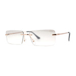 Rimless Rectangular 90s Elegant Metal Rim Sunglasses