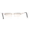 Rimless Rectangular 90s Elegant Metal Rim Sunglasses
