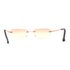 Rimless Rectangular 90s Elegant Metal Rim Sunglasses