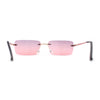 Rimless Rectangular 90s Elegant Metal Rim Sunglasses