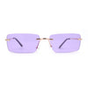 Rimless Rectangular 90s Elegant Metal Rim Sunglasses