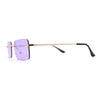 Rimless Rectangular 90s Elegant Metal Rim Sunglasses