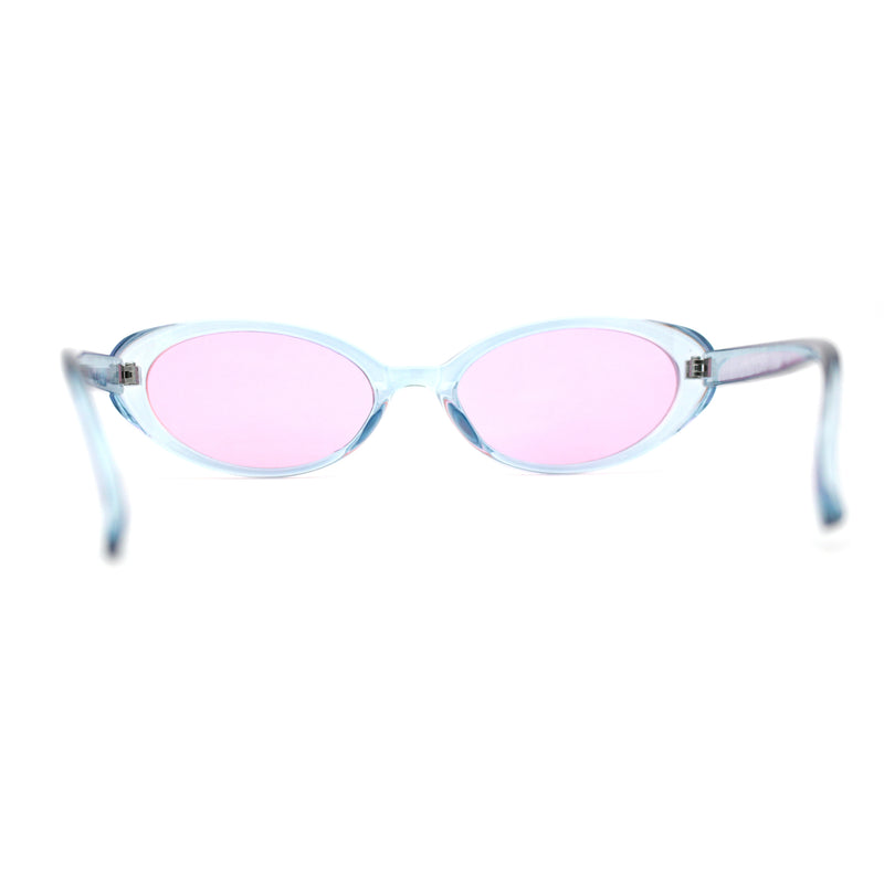 SA106 Womens Simple Classical Oval Thin Plastic Sunglasses