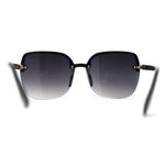 Womens Unique Half Rim Fashion Butterfly Chic Oversize Sunglasses