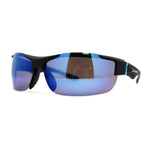 Xloop Mens Wrap Futuristic Half Rim Mirror Sport Sunglasses