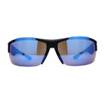 Xloop Mens Wrap Futuristic Half Rim Mirror Sport Sunglasses