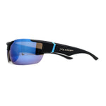 Xloop Mens Wrap Futuristic Half Rim Mirror Sport Sunglasses