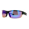 Xloop Mens Wrap Futuristic Half Rim Mirror Sport Sunglasses