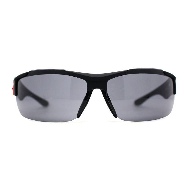 Xloop Mens Wrap Futuristic Half Rim Mirror Sport Sunglasses