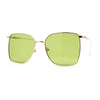 SA106 Womens 90s Metal Rim Large Rectangle Geeky Sunglasses