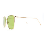 SA106 Womens 90s Metal Rim Large Rectangle Geeky Sunglasses