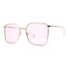 SA106 Womens 90s Metal Rim Large Rectangle Geeky Sunglasses
