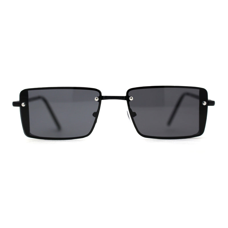 SA106 Mens Rimless Luxury Square Rectangle Ornate Metal Rim Sunglasses