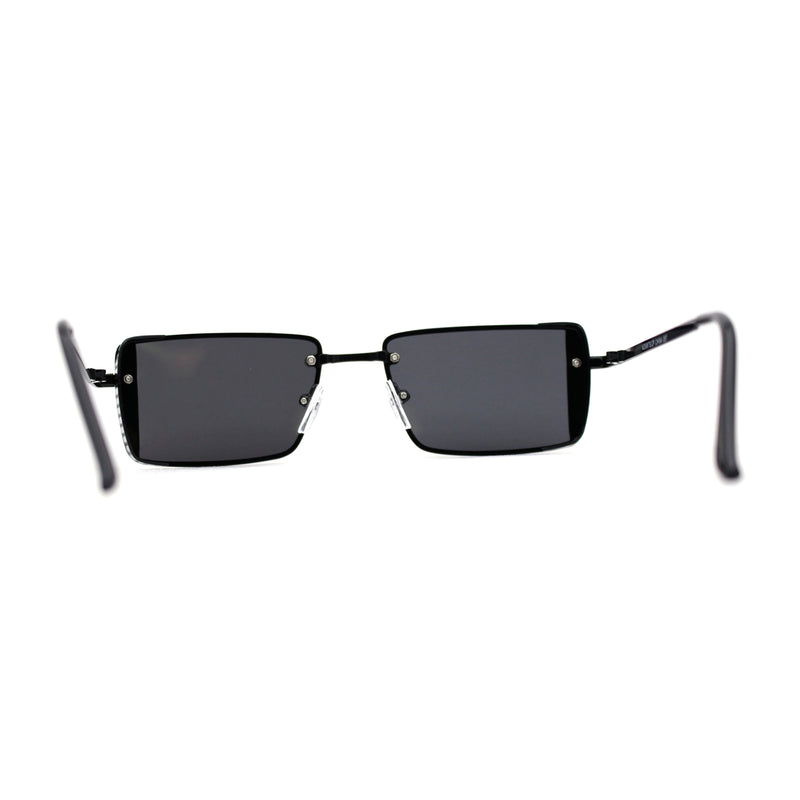 SA106 Mens Rimless Luxury Square Rectangle Ornate Metal Rim Sunglasses