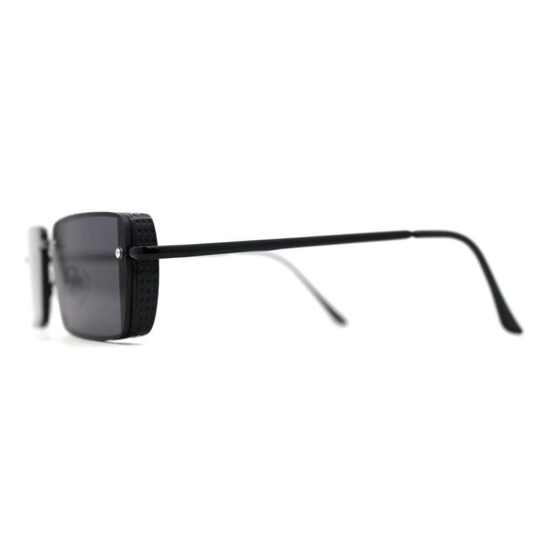 SA106 Mens Rimless Luxury Square Rectangle Ornate Metal Rim Sunglasses