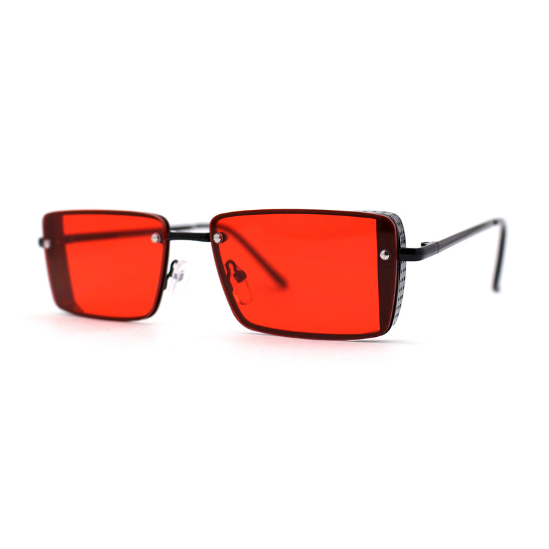 SA106 Mens Rimless Luxury Square Rectangle Ornate Metal Rim Sunglasses
