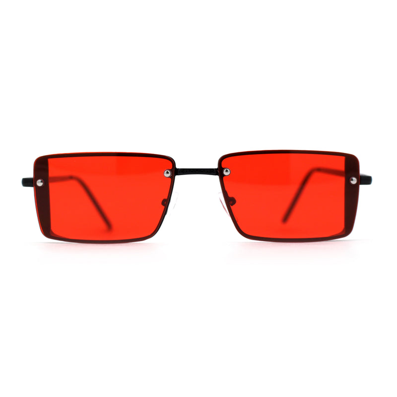 SA106 Mens Rimless Luxury Square Rectangle Ornate Metal Rim Sunglasses