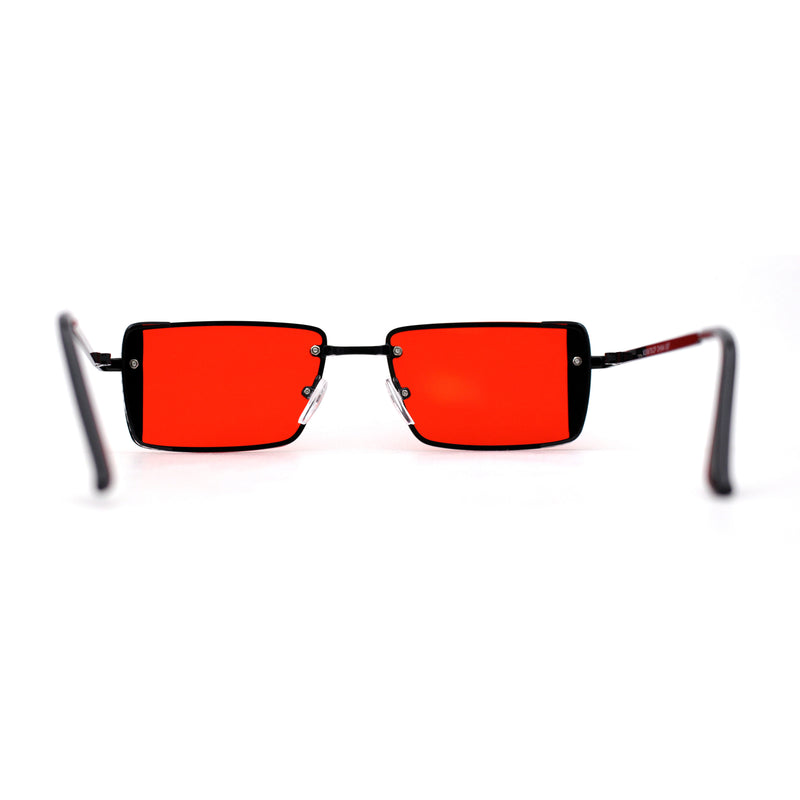 SA106 Mens Rimless Luxury Square Rectangle Ornate Metal Rim Sunglasses