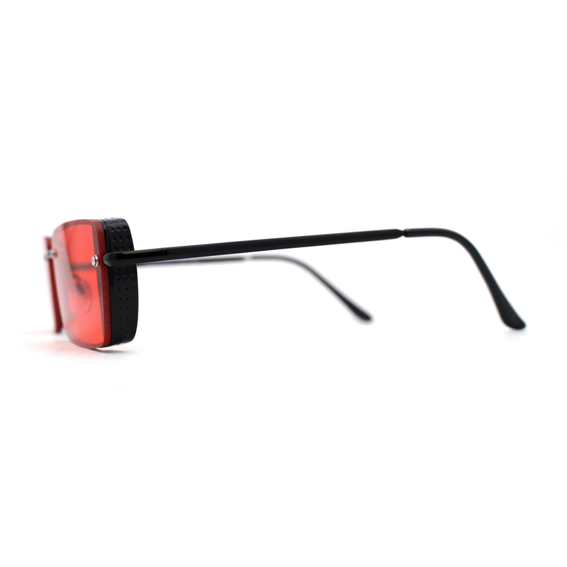 SA106 Mens Rimless Luxury Square Rectangle Ornate Metal Rim Sunglasses