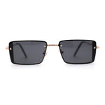 SA106 Mens Rimless Luxury Square Rectangle Ornate Metal Rim Sunglasses