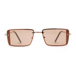 SA106 Mens Rimless Luxury Square Rectangle Ornate Metal Rim Sunglasses