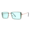 SA106 Mens Rimless Luxury Square Rectangle Ornate Metal Rim Sunglasses