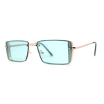 SA106 Mens Rimless Luxury Square Rectangle Ornate Metal Rim Sunglasses