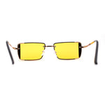 SA106 Mens Rimless Luxury Square Rectangle Ornate Metal Rim Sunglasses