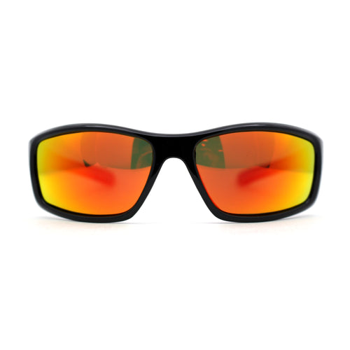 Mens Color Mirror TAC 1.1 Polarized Wrap Soft Arm Sport Plastic Sunglasses