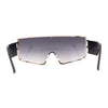 Luxury Oversized Squared Shield Rimless Mob Sunglasses