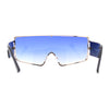 Luxury Oversized Squared Shield Rimless Mob Sunglasses