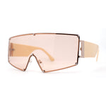 Luxury Oversized Squared Shield Rimless Mob Sunglasses