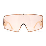 Luxury Oversized Squared Shield Rimless Mob Sunglasses