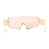 Luxury Oversized Squared Shield Rimless Mob Sunglasses