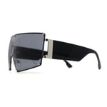 Luxury Oversized Squared Shield Rimless Mob Sunglasses