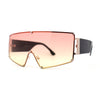 Oceanic Gradient Oversized Squared Shield Rimless Mob Sunglasses