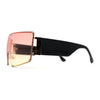 Oceanic Gradient Oversized Squared Shield Rimless Mob Sunglasses