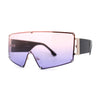 Oceanic Gradient Oversized Squared Shield Rimless Mob Sunglasses