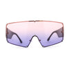 Oceanic Gradient Oversized Squared Shield Rimless Mob Sunglasses