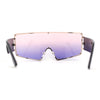 Oceanic Gradient Oversized Squared Shield Rimless Mob Sunglasses