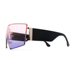 Oceanic Gradient Oversized Squared Shield Rimless Mob Sunglasses