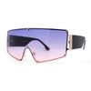 Oceanic Gradient Oversized Squared Shield Rimless Mob Sunglasses