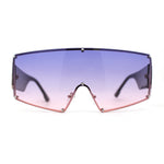 Oceanic Gradient Oversized Squared Shield Rimless Mob Sunglasses