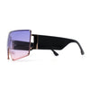 Oceanic Gradient Oversized Squared Shield Rimless Mob Sunglasses