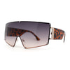 Oceanic Gradient Oversized Squared Shield Rimless Mob Sunglasses