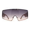 Oceanic Gradient Oversized Squared Shield Rimless Mob Sunglasses
