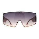 Oceanic Gradient Oversized Squared Shield Rimless Mob Sunglasses